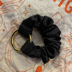 Scrunchie Key Holder Wristlet with Gold Tone Key Clip/Ring